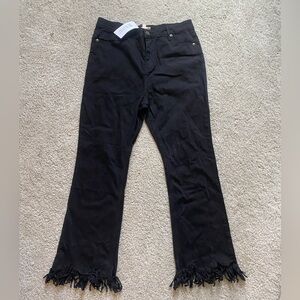 Stretch Fringe Bottom Denim Jeans. Brand new with tags!